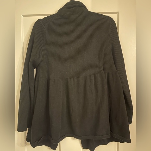 Talbots Ribbed Black Cardigan Size L - Picture 3 of 4
